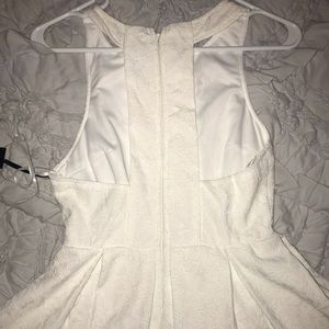 NWT lulus white lace cutout back dress